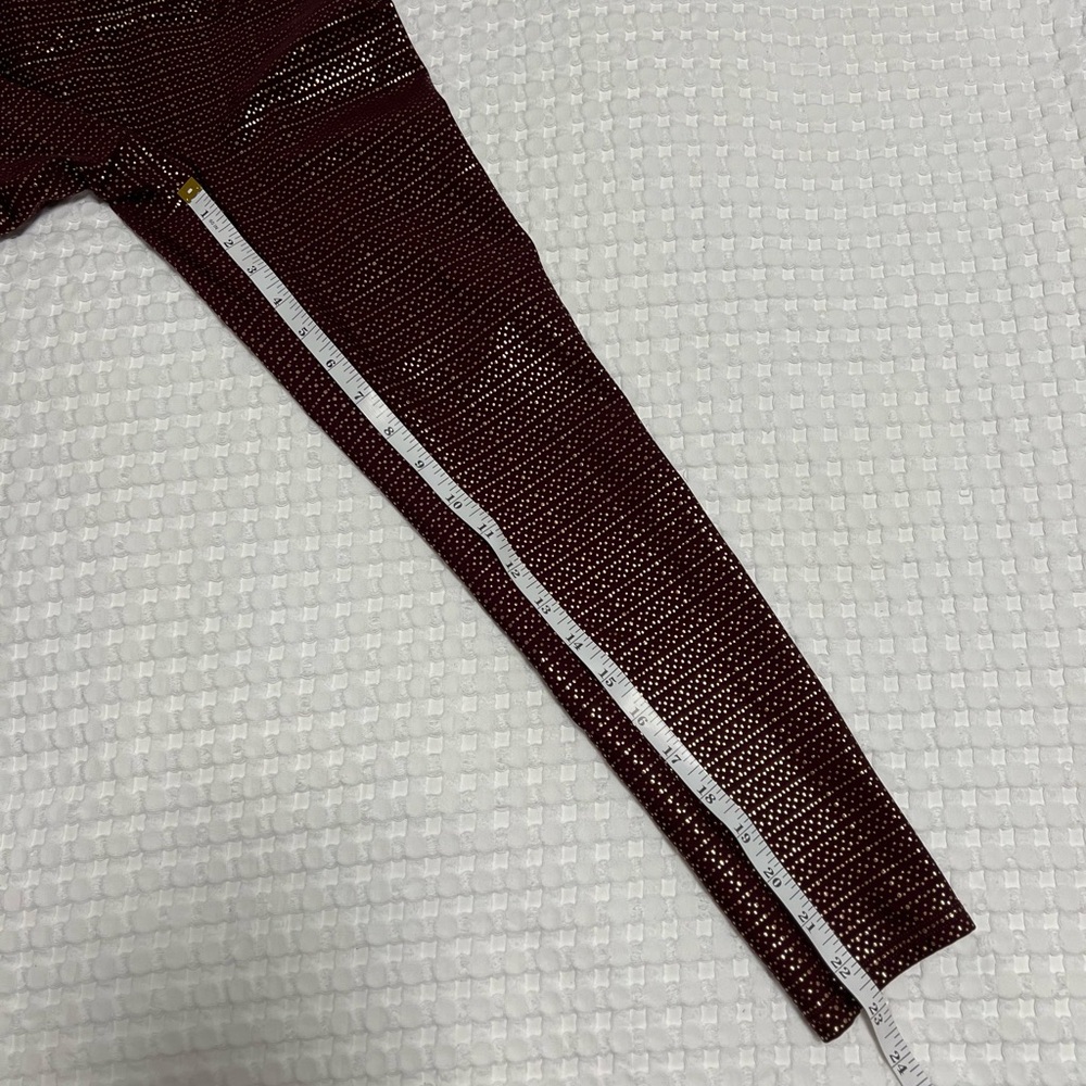 SPANX Booty Boost Active 7/8 Leggings in Metallic Mist Wine/Rose Gold - Picture 13 of 13